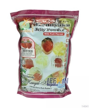 Happy Grass Jelly “Strawberry” Konnyaku Powder 300gm 快草“草莓”果冻粉  [14641 14642]