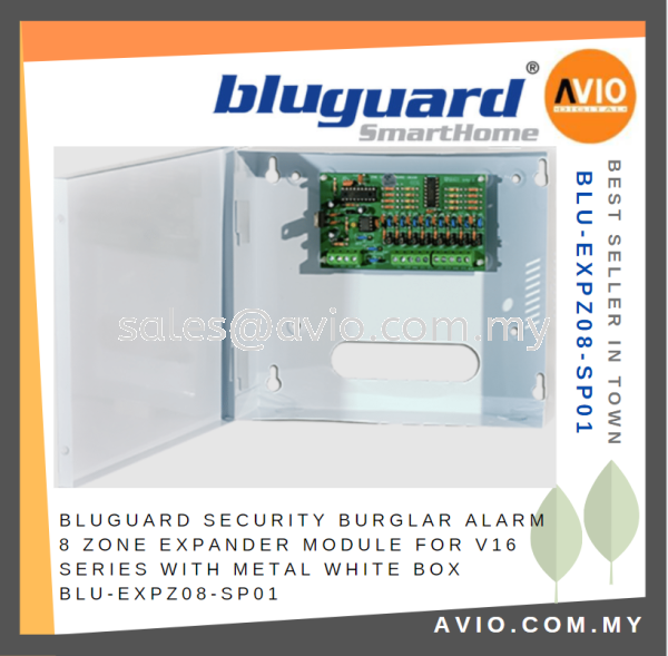 Bluguard Security Burglar Alarm 8 Zone Expander Module for V16 V16N with White Metal Box BLU-EXPZ08-SP01 Wired Alarm BLUGUARD Johor Bahru (JB), Kempas, Johor Jaya Supplier, Suppliers, Supply, Supplies | Avio Digital