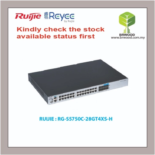 RUIJIE RG-S5750C-28GT4XS-H: RG-S5750-H 28-PORT GIGABIT L3 MANAGED SWITCH WITH SFP+