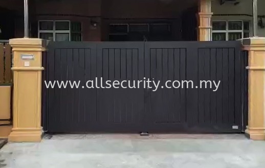 TRACKLESS FOLDING GATE Aluminium Trackless Folding Gate Aluminium Gate - i-SmartGate Singapore, Johor, Senai, Selangor, Seremban, Malaysia Manufacturer, Supplier, Supply, Supplies | AST Automation Pte Ltd