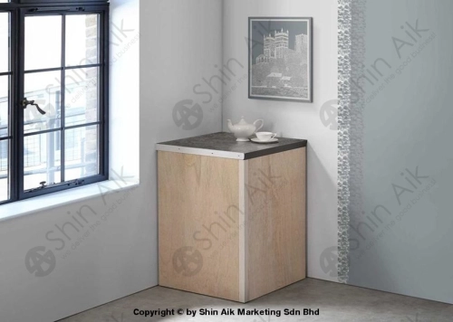 3318-240 (2'ft) Ash & Grey Two-Tone Low Modular Kitchen Cabinet Corner