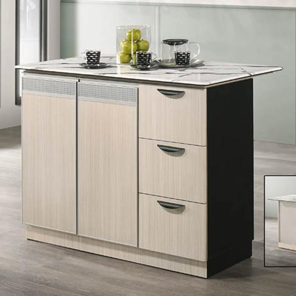 3318-228 (4'ft) Ash & Grey Two-Tone Stand Alone Kitchen Cabinet Island