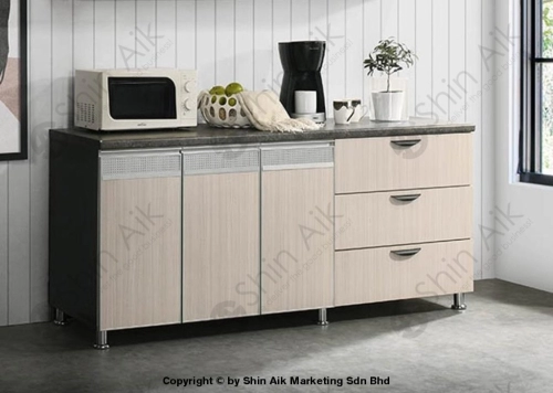 3318-222 (6'ft) Ash & Grey Two-Tone Low Modular Kitchen Cabinet