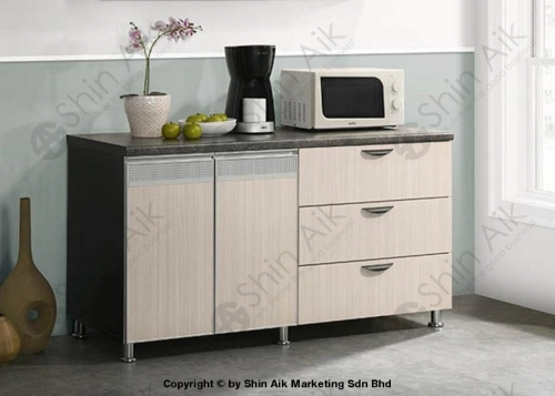 3318-221 (5'ft) Ash & Grey Two-Tone Low Modular Kitchen Cabinet 