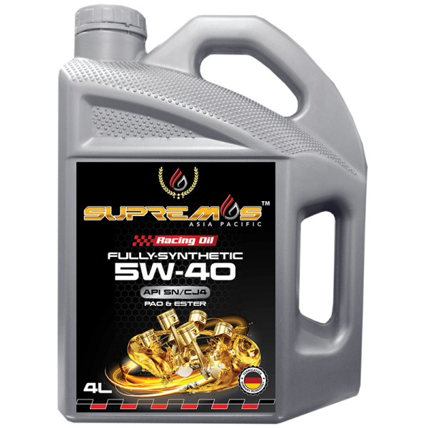 SUPREMOS Racing Oil 5W40 Fully Syn SN/CJ4 (PAO Ester) - 4L Car Engine Oil Engine Oil Malaysia, Johor Bahru (JB), Melaka Manufacturer, Supplier, Supply, Supplies | Cox Ventures International Sdn Bhd