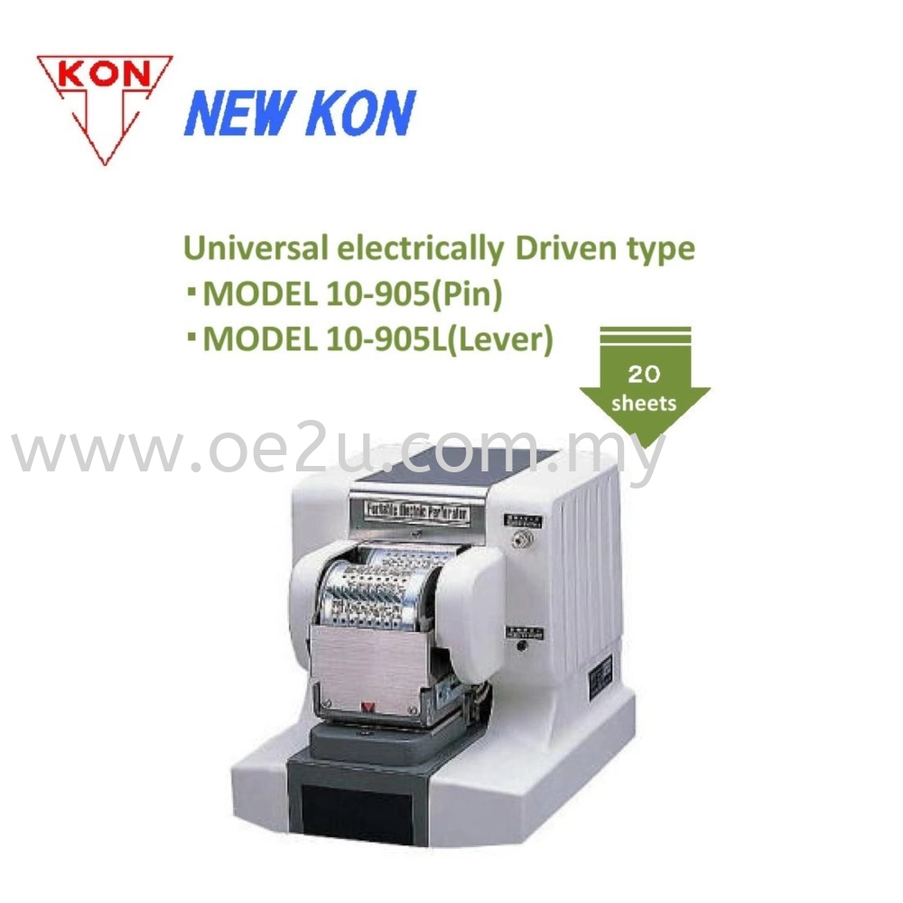 NEW KON 10-905 Electric Pin Perforator (Double Line 8-Digit Perforator: Date / Numbers)