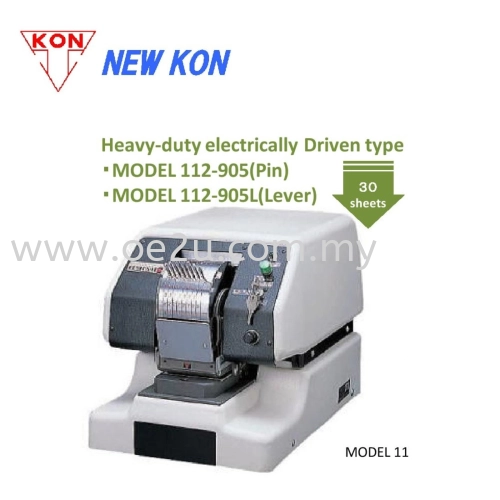 NEW KON 112-905L Heavy Duty Electric Lever Perforator (Double Line 8-Digit Perforator: Date / Numbers)