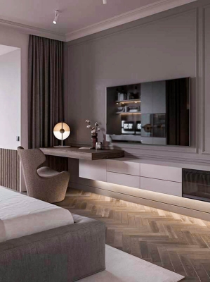 Master Bedroom- TV Console Interior Design Ideas - Modern Style - Renovation-Residential-johor bahru