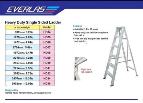 Everlas Heavy Duty Single Sided Ladder