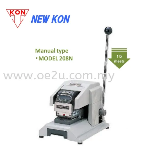 NEW KON 208N Manual Perforator (Single Line 7-Digit Perforator: Consecutive Numbering)