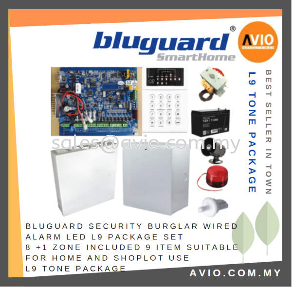 Bluguard Security Burglar Wired Alarm LED L9 TONE PACKAGE Set 8 +1 Zone Include 9 Item Home Shop use L9 Tone Package Wired Alarm BLUGUARD Johor Bahru (JB), Kempas, Johor Jaya Supplier, Suppliers, Supply, Supplies | Avio Digital