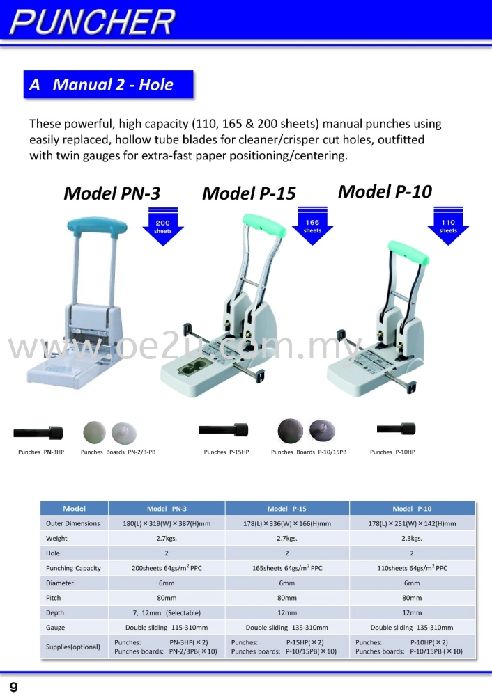 Heavy Duty Electric Hole Puncher NEW KON PN-27E