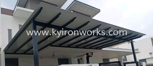 Mild Steel Aluminium Composite Panel (ACP 4mm)Pergola Roof Awning -Frame Ms 1 1/2x3(1.6) or Ms 2x4(1.6) Hollow ,Bean Ms 2x5(1.9)Hollow,Pillar Ms 4x4(1.9)Hollow 