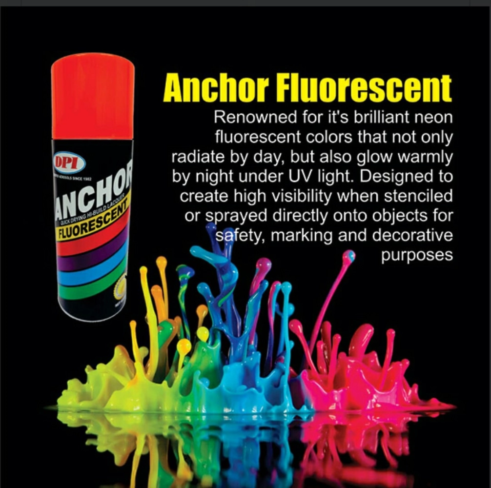 ANCHOR Spray Paint / Aerosol Spray / Fluorescent Colour (** 2 Star) 400ml