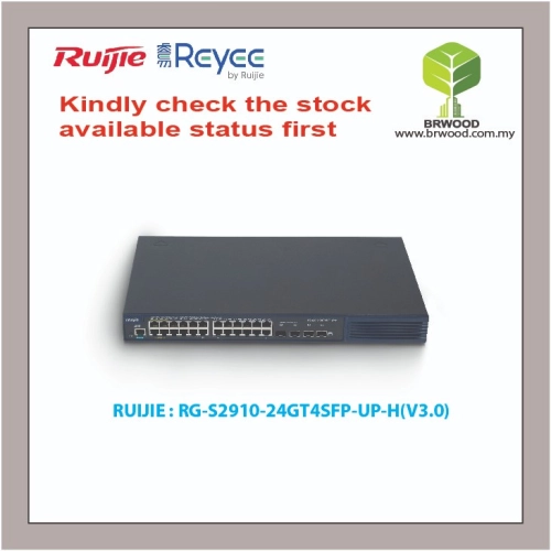 RUIJIE RG-S2910-24GT4SFP-UP-H(V3.0): RG-S2910 24-PORT GIGABIT L2+ MANAGED HPOE SWITCH WITH 4-SFP (370W)