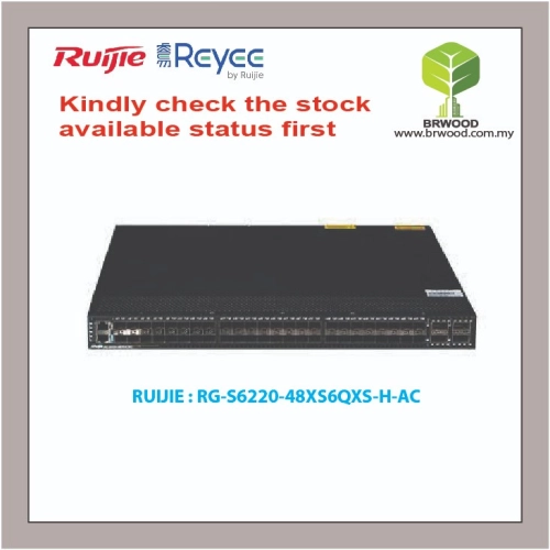 RUIJIE RG-S6220-48XS6QXS-H-AC: RG-S6220 48-10G SFP+ PORTS DATACENTER SWITCH