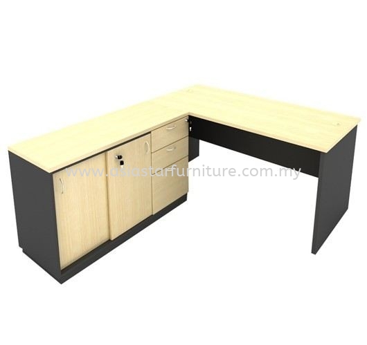 5' OFFICE TABLE/STUDY TABLE C/W SIDE CABINET + FIXED DRAWER 2D1F - office table Rawang | office table Selayang | office table Kepong | office table Segambut