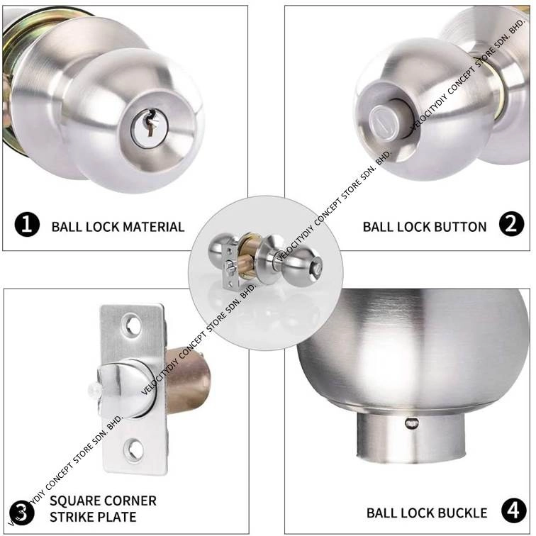 （房门锁/圆珠锁）Cylindrical Lock,Door Lock,Room Lock,Mangga Pintu 60mm