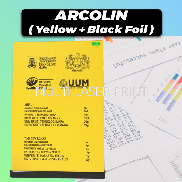 Acrolin Hardcover (Yellow + Black Foil) Booklet / Thesis / Hardcover Booklet / Thesis / Photobook / Kontrak / Profile Perlis, Malaysia, Kangar Printing, Services, Supplier, Supply | MULTI LASER PRINT