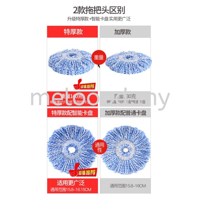 Easy Spin Mop Accessories Refill Cloth Replacement Spin Mop Handle and Household Floor Cleaning / 通用拖把杆旋转拖把懒人拖布1spin mop