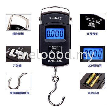 50Kg/10g Electronic Backlight Weighing Scale Portable Digital Fishing Postal Hanging Hook Scale
