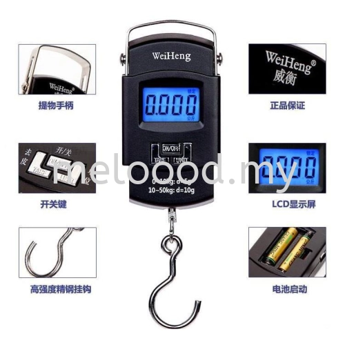 50Kg/10g Electronic Backlight Weighing Scale Portable Digital Fishing Postal Hanging Hook Scale