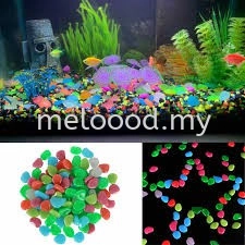 20pcs Glow In The Dark Stones Pebble Luminous Rock Fish Aquarium Walkway