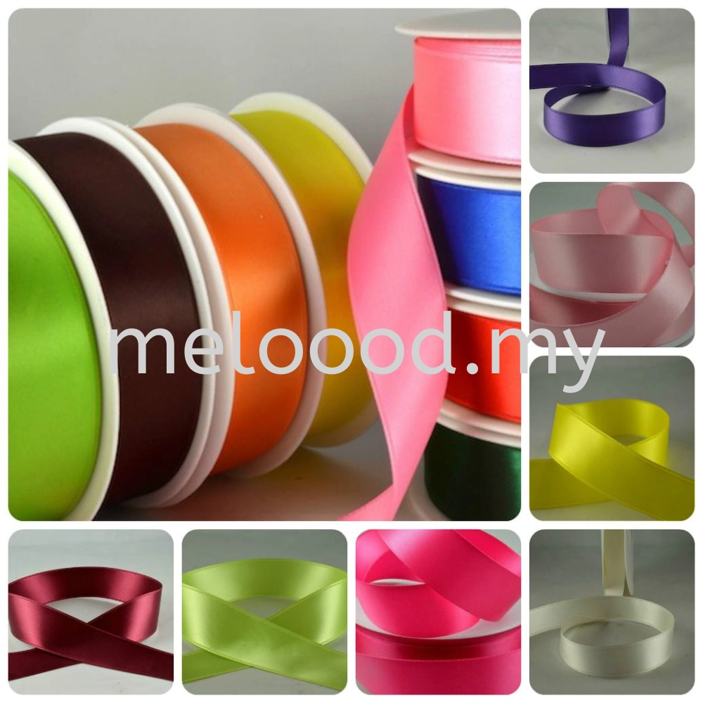 【22m/Roll】1CM and 2CM Premium Ribbon Satin Silk Ribbon DIY Art Gift Hair Flower Party Decoration