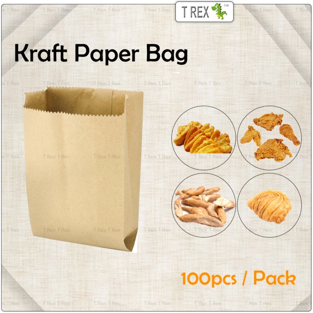 100pcs Brown Kraft Paper Bag / Food Wrapper Paper Bag