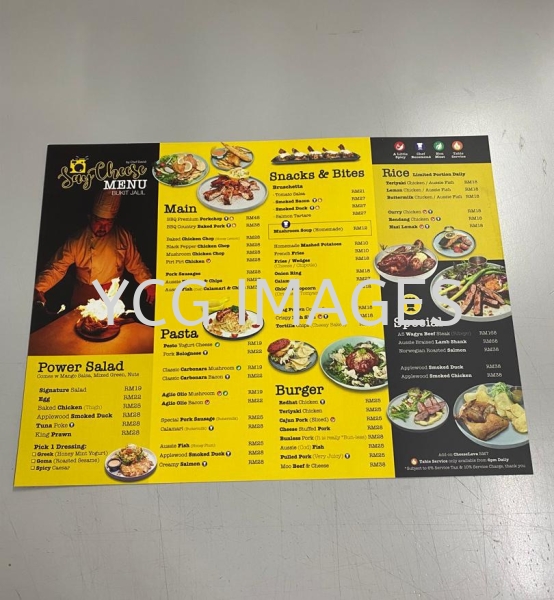 Menu Restaurant Design and Printing Brochure Printing Kuala Lumpur (KL), Malaysia, Selangor, Cheras Services | YCG Images Sdn Bhd