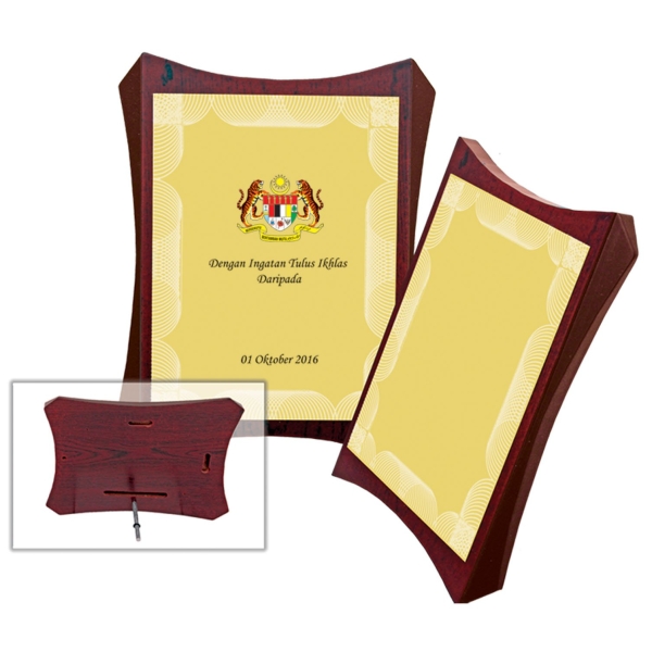 WP 129 Wooden Plaque Plaque & Velvet Box Medals & Trophies Malaysia, Melaka, Selangor, Kuala Lumpur (KL), Johor Bahru (JB), Singapore Supplier, Manufacturer, Wholesaler, Supply | ALLAN D'LIOUS MARKETING (MALAYSIA) SDN. BHD. 