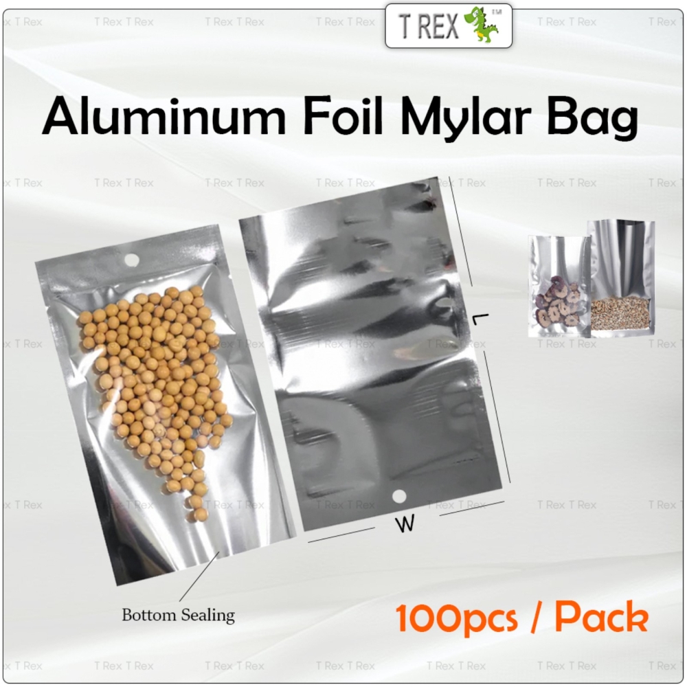 100pcs Aluminum Foil Mylar Bag / Semi Metalized Bag with Bottom Sealing
