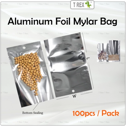 100pcs Aluminum Foil Mylar Bag / Semi Metalized Bag with Bottom Sealing