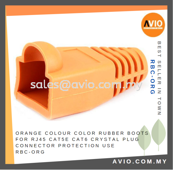 Orange Colour Color Rubber Boots for RJ45 Cat5e Cat6 Crystal Plug Connector Protection use RBC-ORG CABLE / POWER/ ACCESSORIES Johor Bahru (JB), Kempas, Johor Jaya Supplier, Suppliers, Supply, Supplies | Avio Digital