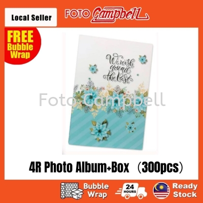 4R Album (300pcs), Photo Album, Album Gambar Ready Stock--- blue flower