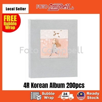 4R-200pcs fabric cover Pocket AlbumReady Stock---blue girl