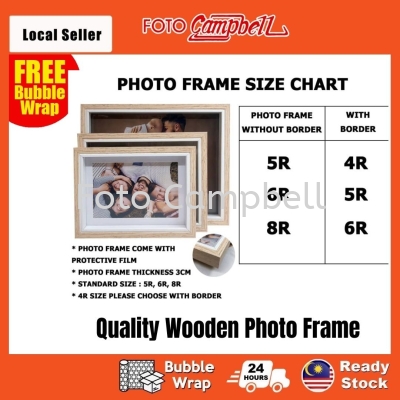 4R 5R 6R 8R Modern Wooden Photo Frame(Ready Stock)