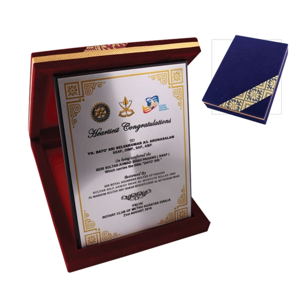 BWP 2873 Velvet Box Plaque & Velvet Box Medals & Trophies Malaysia, Melaka, Selangor, Kuala Lumpur (KL), Johor Bahru (JB), Singapore Supplier, Manufacturer, Wholesaler, Supply | ALLAN D'LIOUS MARKETING (MALAYSIA) SDN. BHD. 