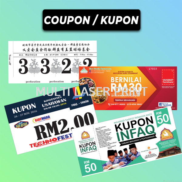 Coupon Flyer / Brochures / Coupon & Tickets Perlis, Malaysia, Kangar Printing, Services, Supplier, Supply | MULTI LASER PRINT