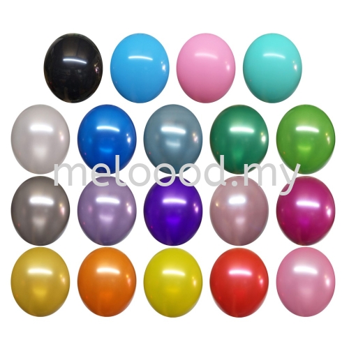 10 / 50 pcs 12 Inch Latex Round Shape Metallic Balloons 3.2G