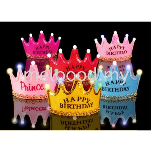 Happy Birthday LED Crown Birthday Hairbands Princess Tiara