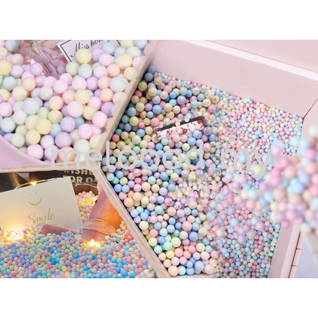 25g/pack Macaron Foam Ball Meteor Ball Filling Color Foam Ball in Gift Box马卡龙泡沫球流星球填充物彩色泡沫球