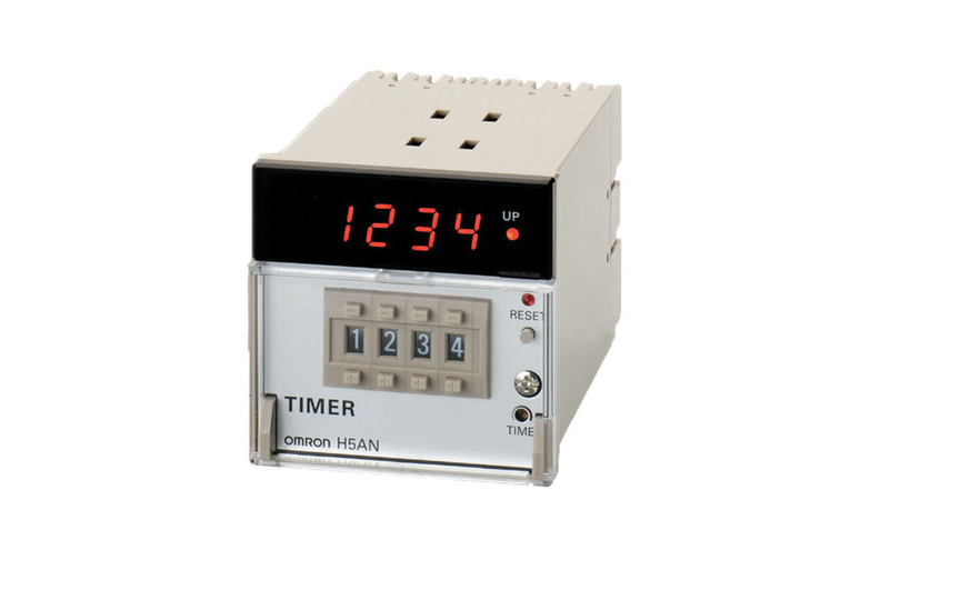 omron h5an din-sized (72 × 72 mm) quartz timer with multiple functions