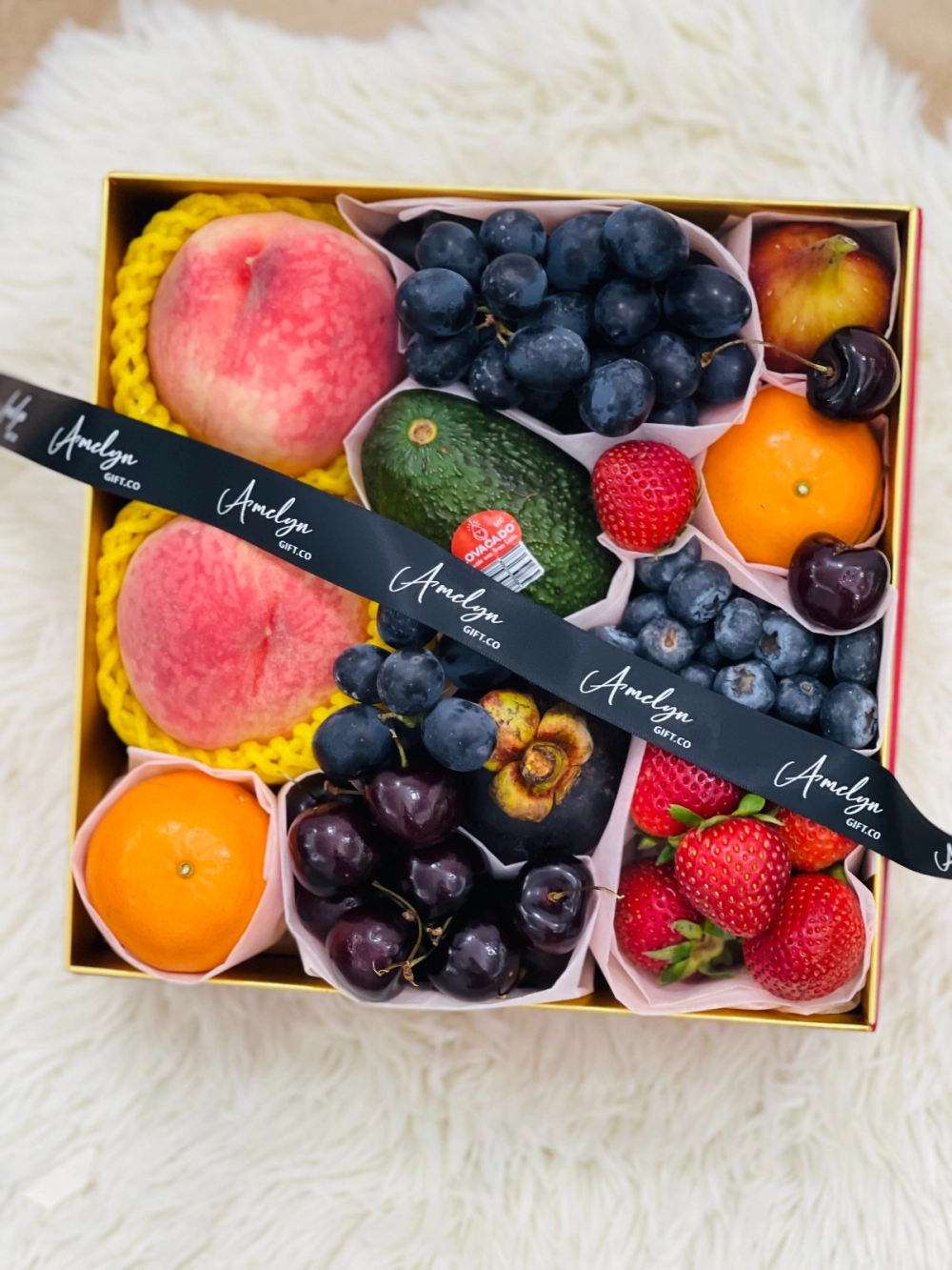 Premium Red Square Fruity Gift Box 