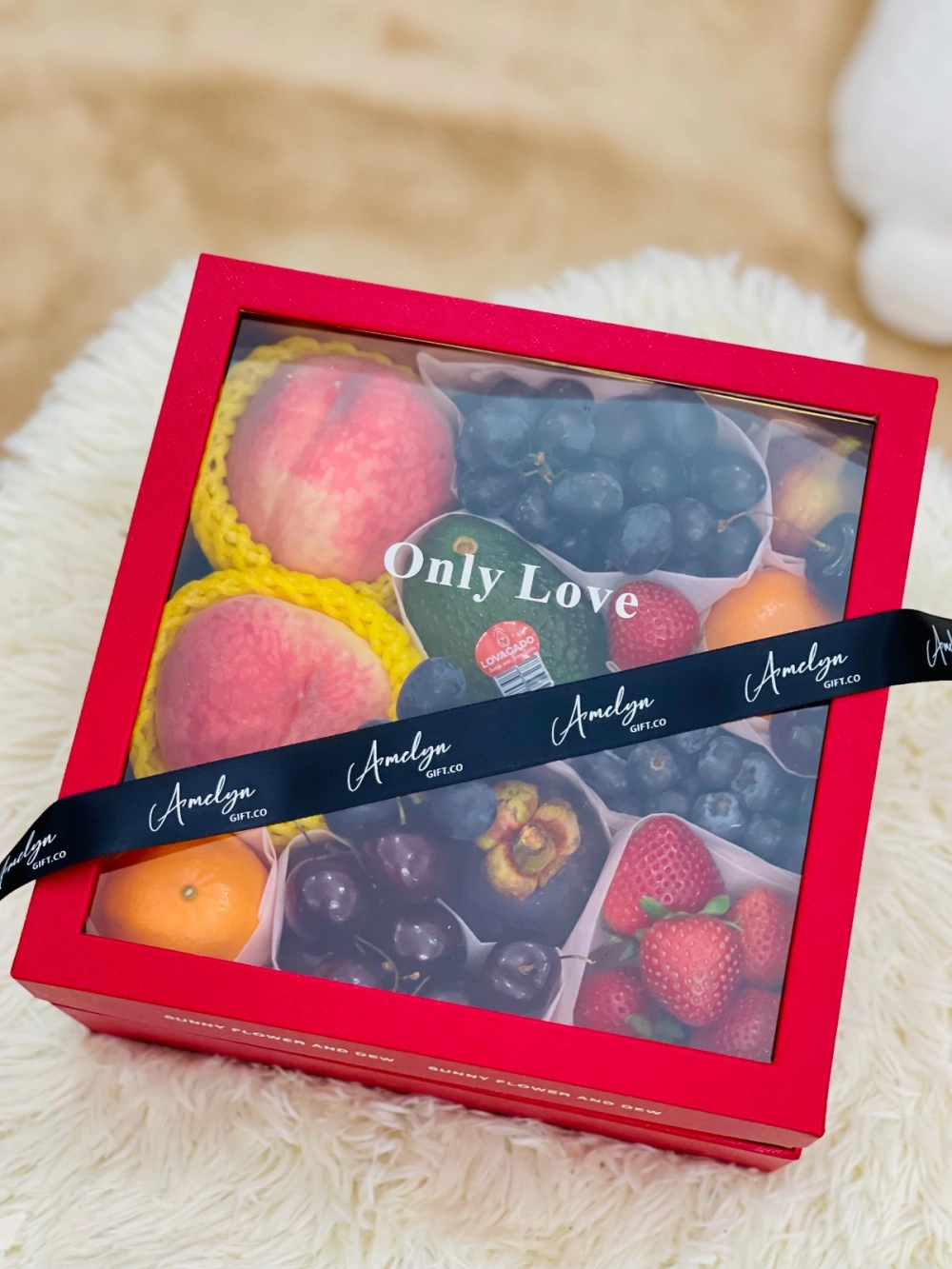 Premium Red Square Fruity Gift Box 