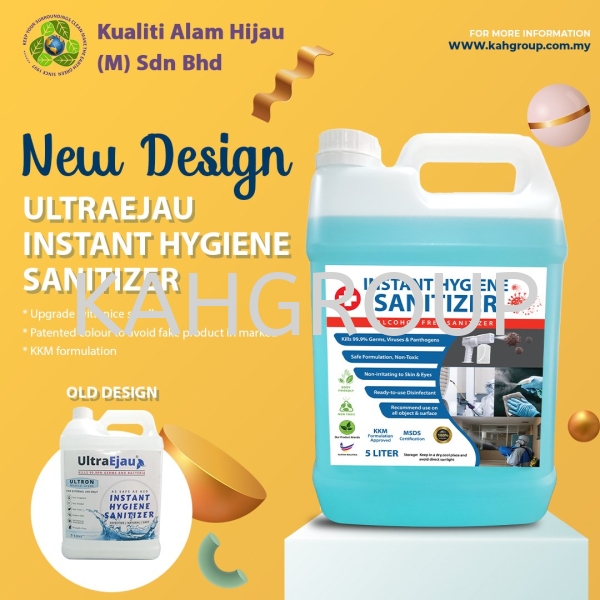 UltraEjau Instant Hygience - 5 Litre Hand Sanitizer & Surface Disinfection Selangor, Malaysia, Kuala Lumpur (KL), Johor Bahru (JB), Penang, Perak Supplier, Suppliers, Supply, Supplies | Kualiti Alam Hijau (M) Sdn Bhd