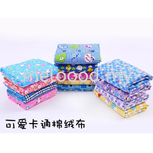 Baby Cloth Cartoon Flowers Print Flannelette  Grinding Fleece | 现货宝宝绒布卡通花朵纯棉绒面料全棉磨绒