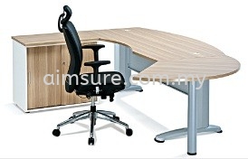 Executive L shape table with sliding door cabinet AIM180A