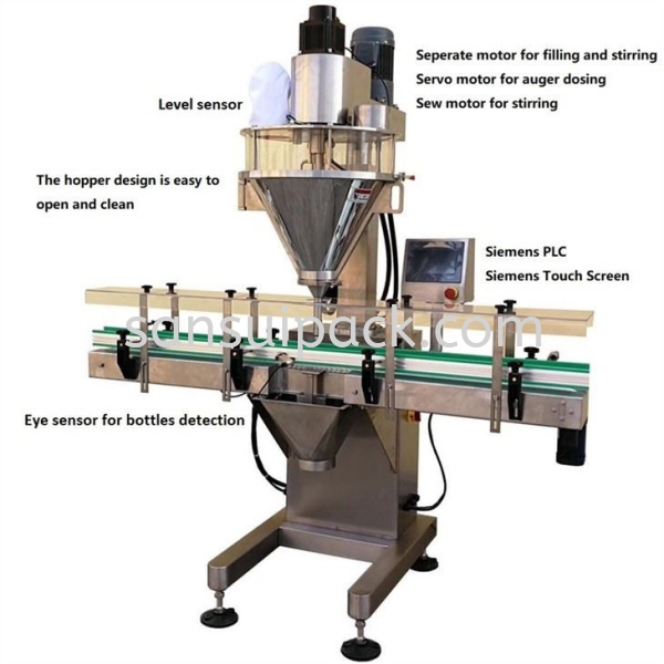 BFM-NF-500 (FOR NON FREE FLOW POWDER:SALT) Bottle Filling  Bottle Filling Machine Johor Bahru (JB), Malaysia, Mount Austin Industrial Label Machine, Automatic Case Sealer | San Sui Enterprise