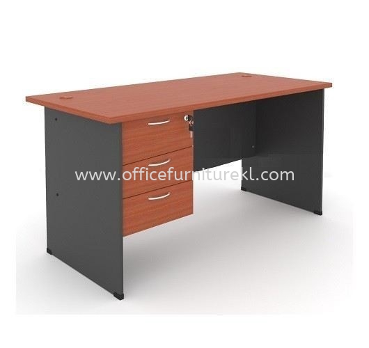 WRITING OFFICE TABLE / DESK C/W FIXED PEDESTAL 3D AGT 127 (Color Cherry) - writing office table Petaling Jaya | writing office table Bangsar South | writing office table Ampang Point | writing office table Top 10 Popular Product